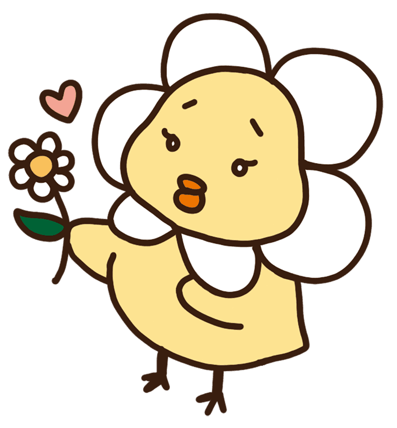 데이지 꽃을 든 삐덕이