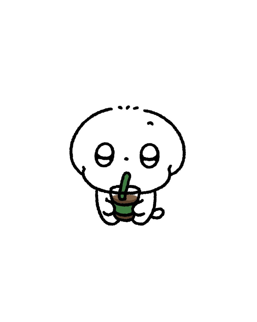 커피 마시는 말랭이