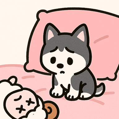 허스키를 늑대로 착각해 기절한 양양이
