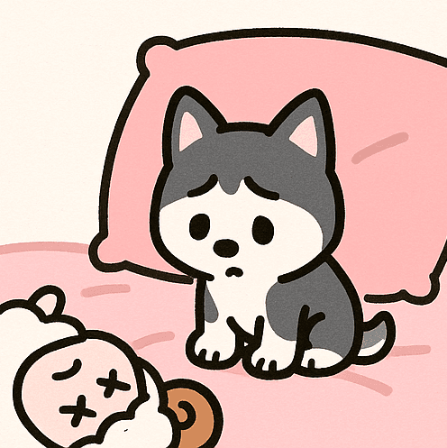 허스키를 늑대로 착각해 기절한 양양이