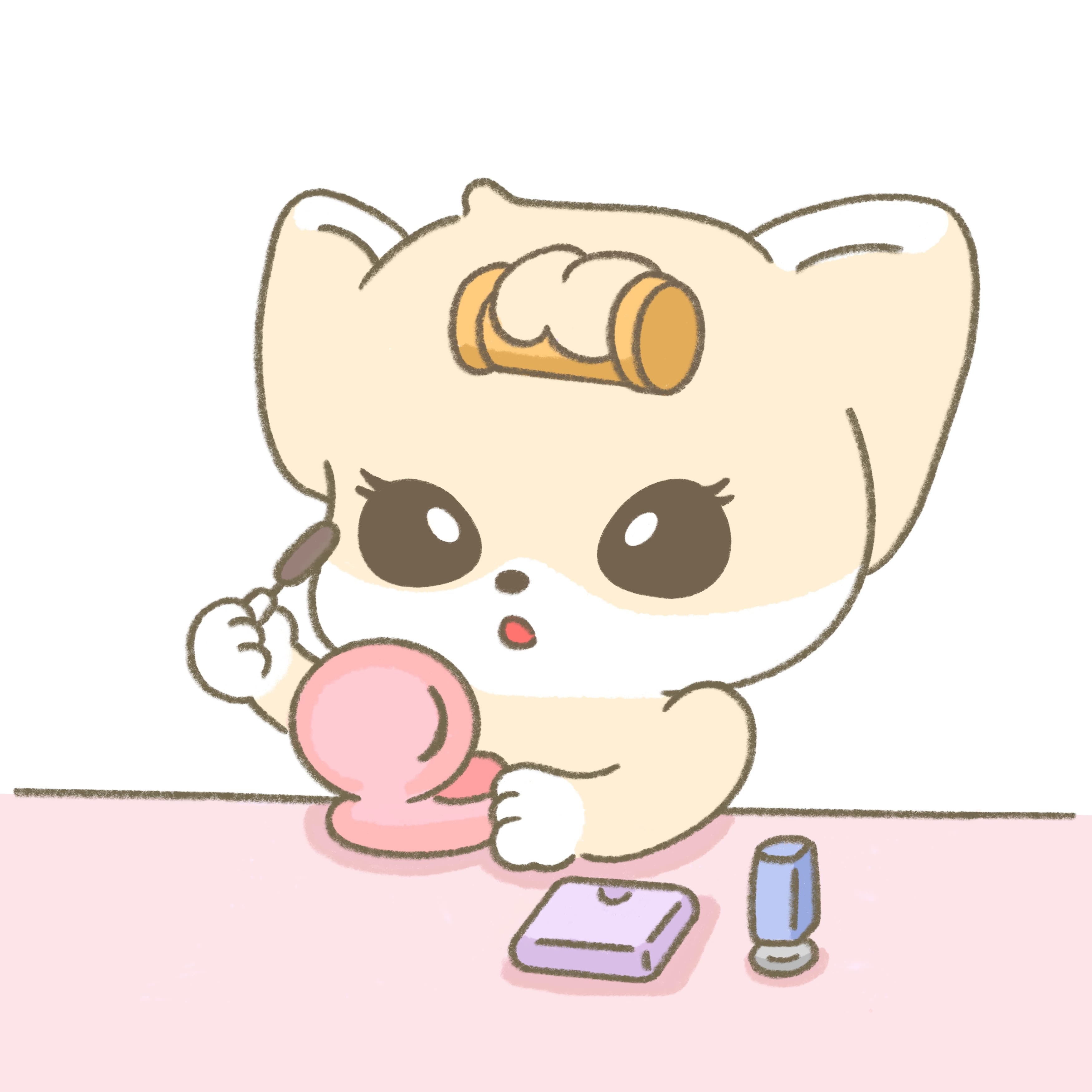 화장하는 아울이