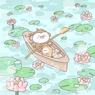 숭아와 함께 배 타는 꾸아