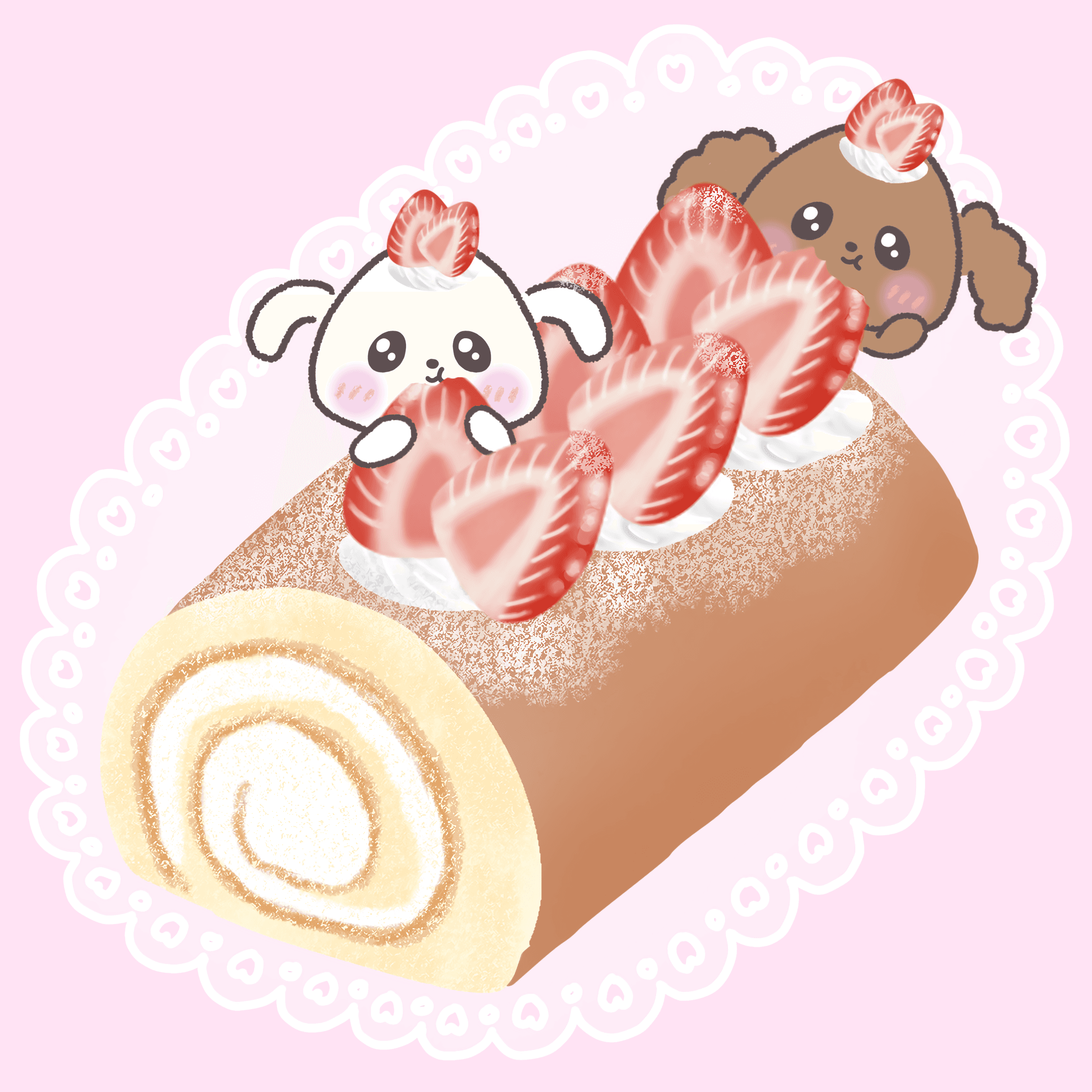 いちごのロールケーキ